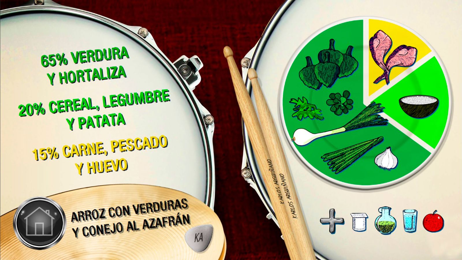 Plato equilibrado arroz con verduras y conejo al azafran Plato equilibrado arroz con verduras y conejo al azafran