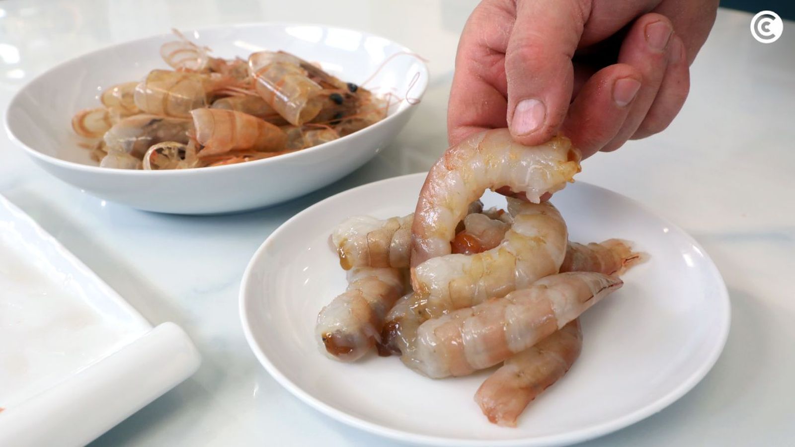 Langostinos crudos pelados