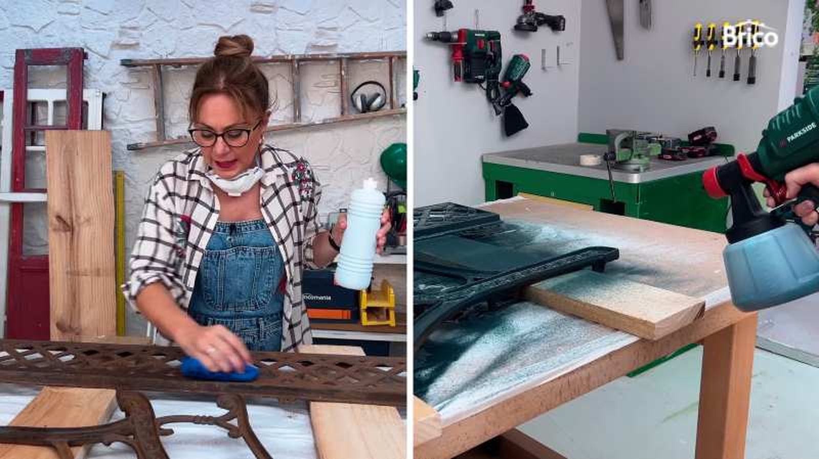 Pintar las piezas de hierro con la pistola de pintar Pintar las piezas de hierro con la pistola de pintar
