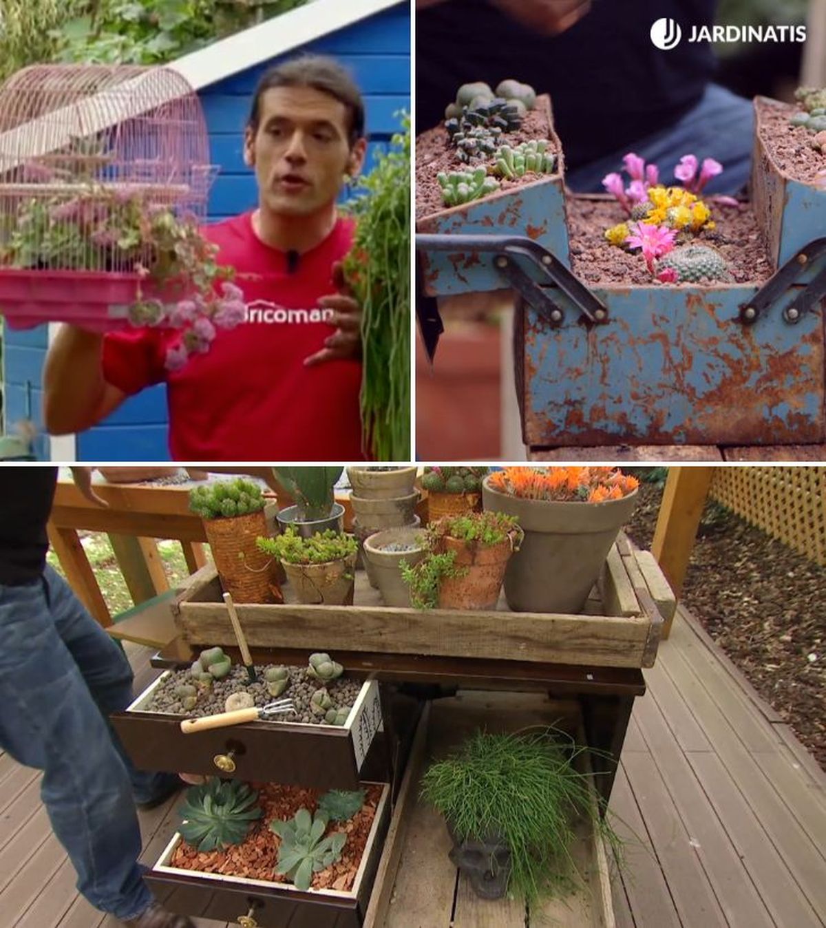 jaula caja de herramientas mueble mini bar para plantar suculentas