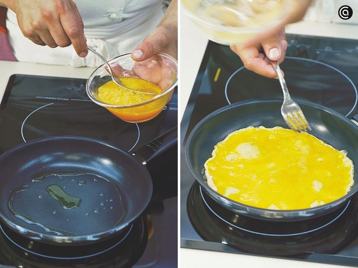 Cocina la tortilla a fuego medio hasta que cuaje