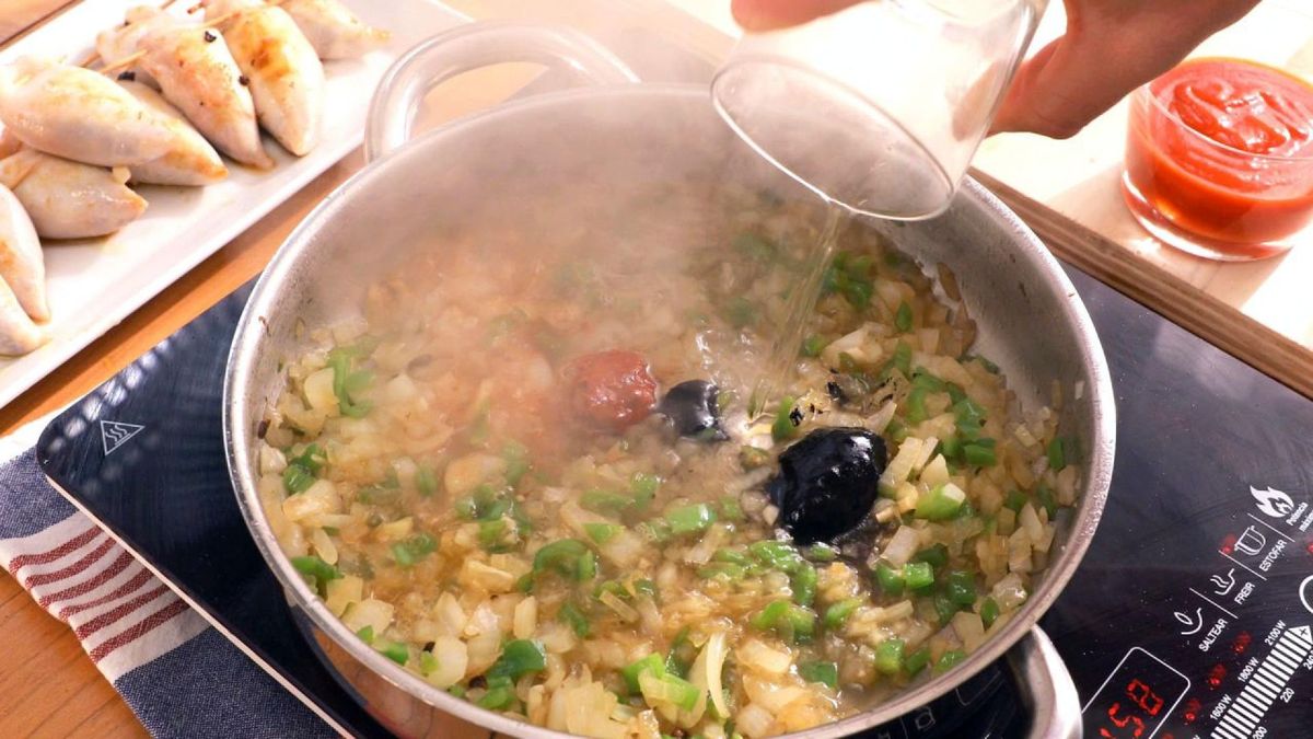 Chipirones rellenos en su tinta paso 5