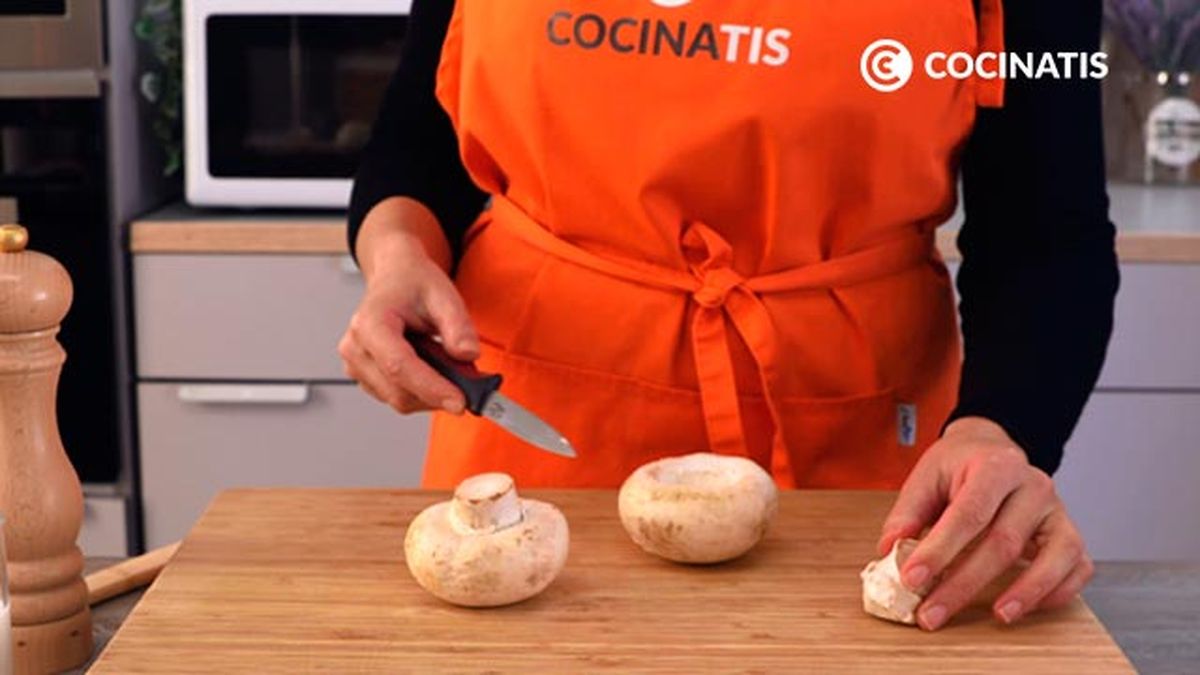 Receta de champiñones rellenos al horno  paso 1