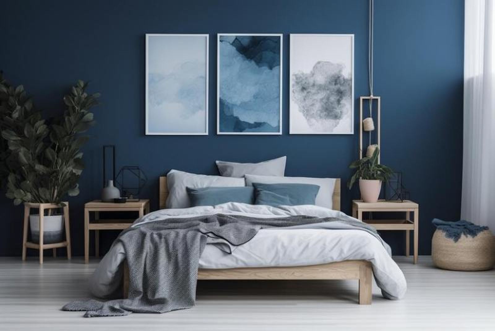 Dormitorio de adultos en tonos azules