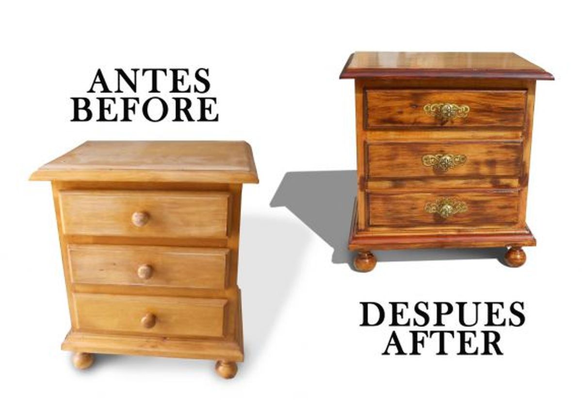 Antes y después de una mesilla de madera   comunidad