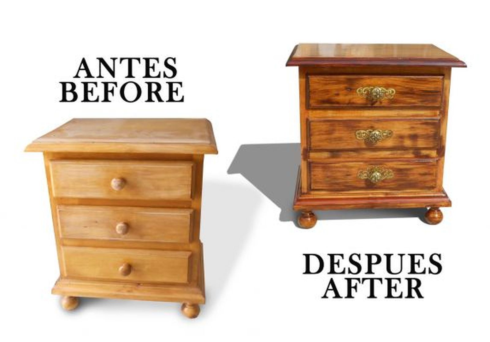 Antes y después de una mesilla de madera comunidad Antes y después de una mesilla de madera comunidad