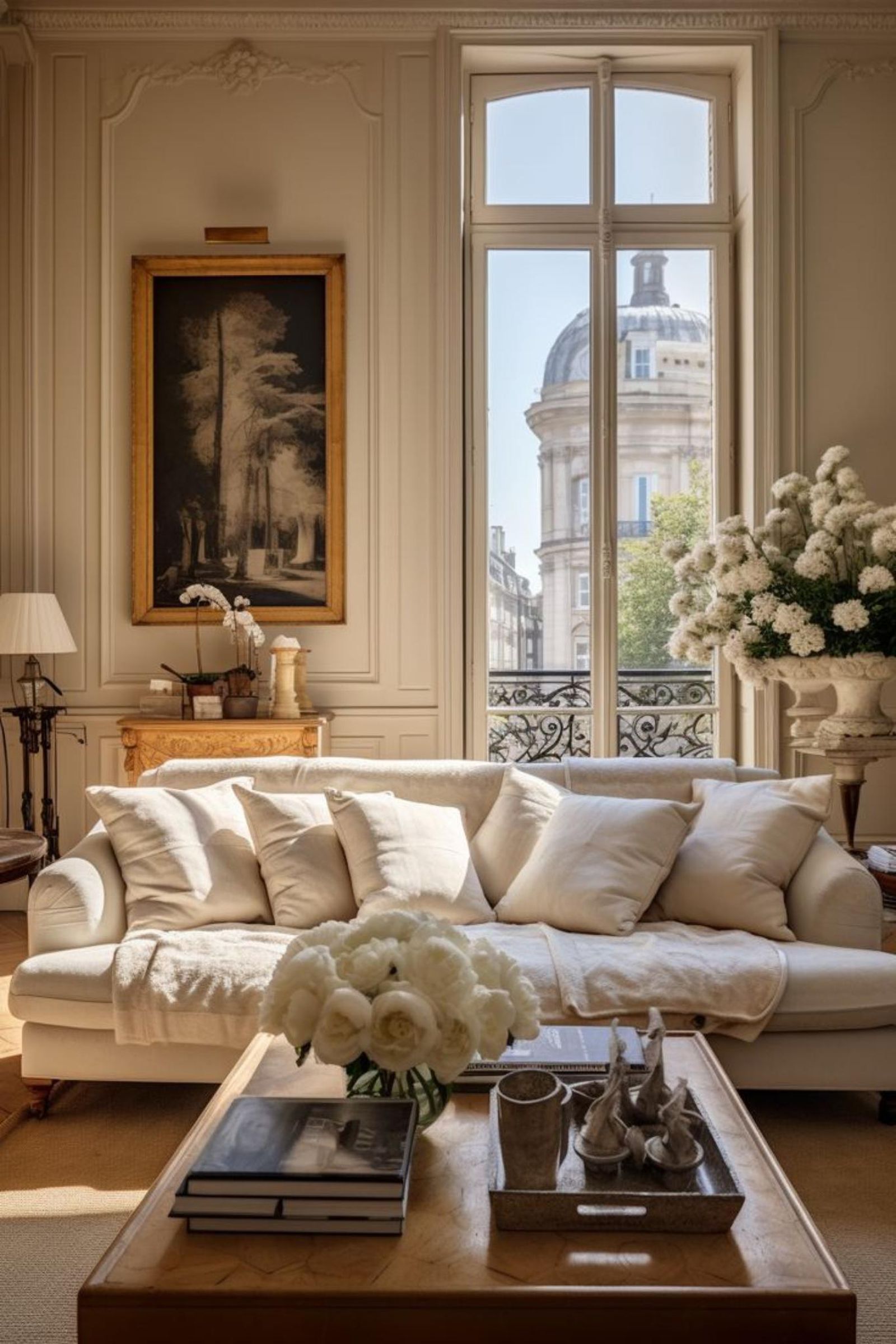 Salón elegante de estilo francés.