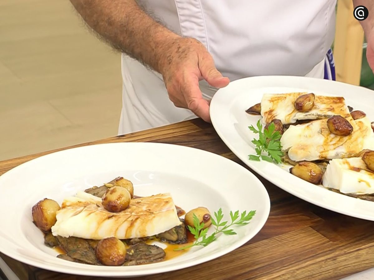 Bacalao con setas y cebollitas glaseadas con soja - paso 4