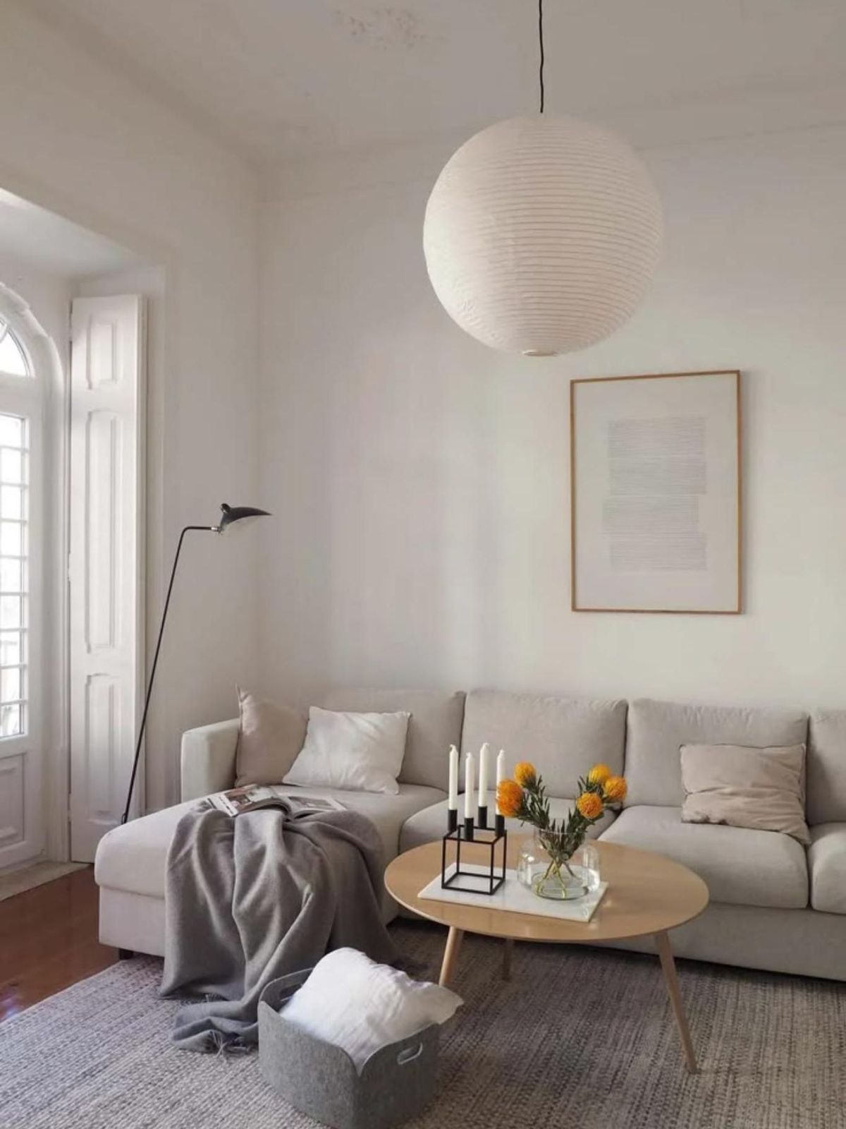 Salón de estilo nórdico.