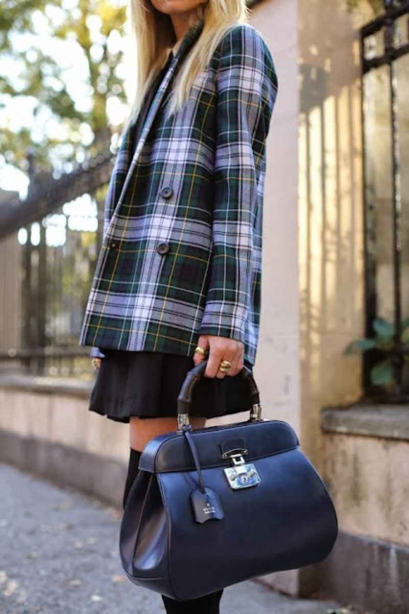 Blazer de cuadro escocés Blazer de cuadro escocés