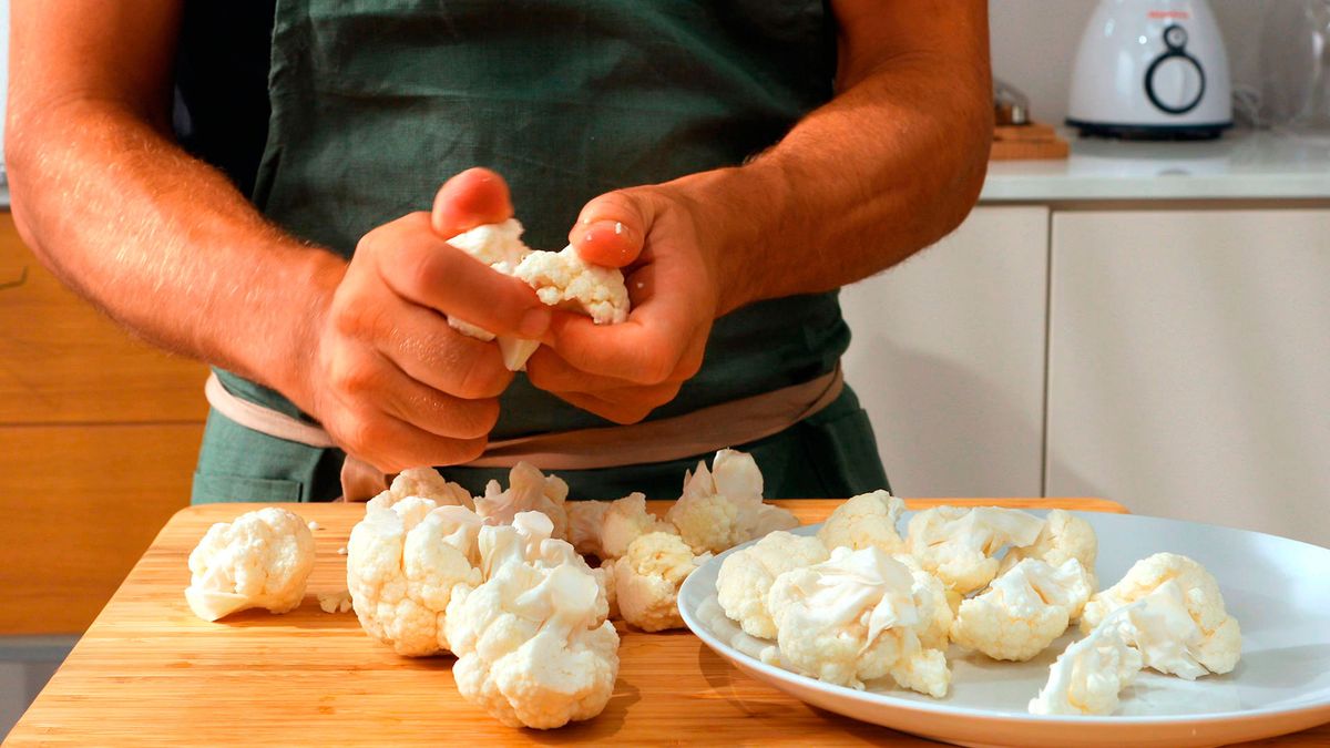 Coliflor al horno con especias   Paso 1