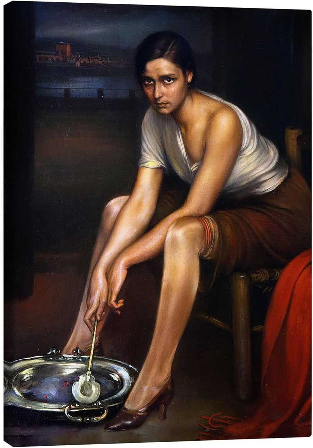 Lienzo La Chiquita Piconera de Julio Romero de Torres.