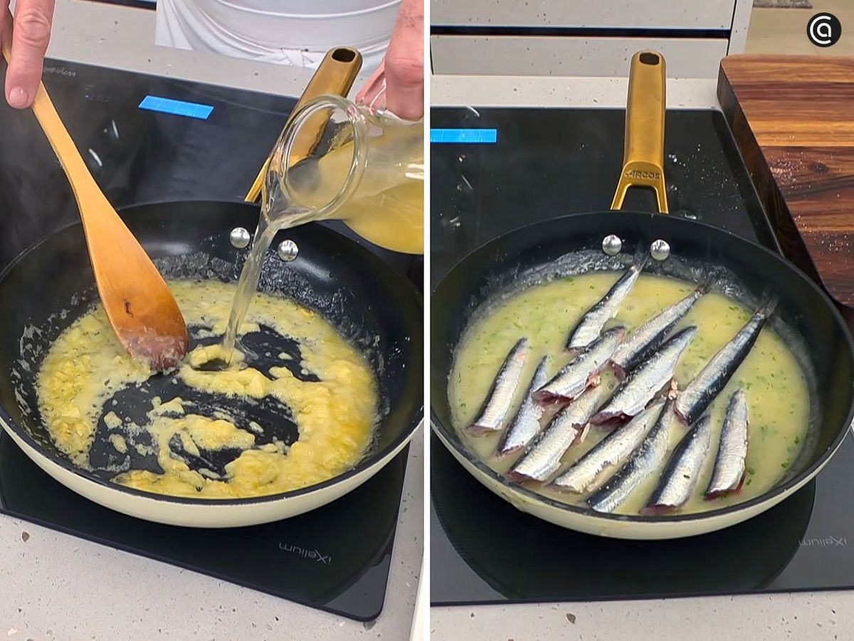 Prepara las anchoas en salsa verde