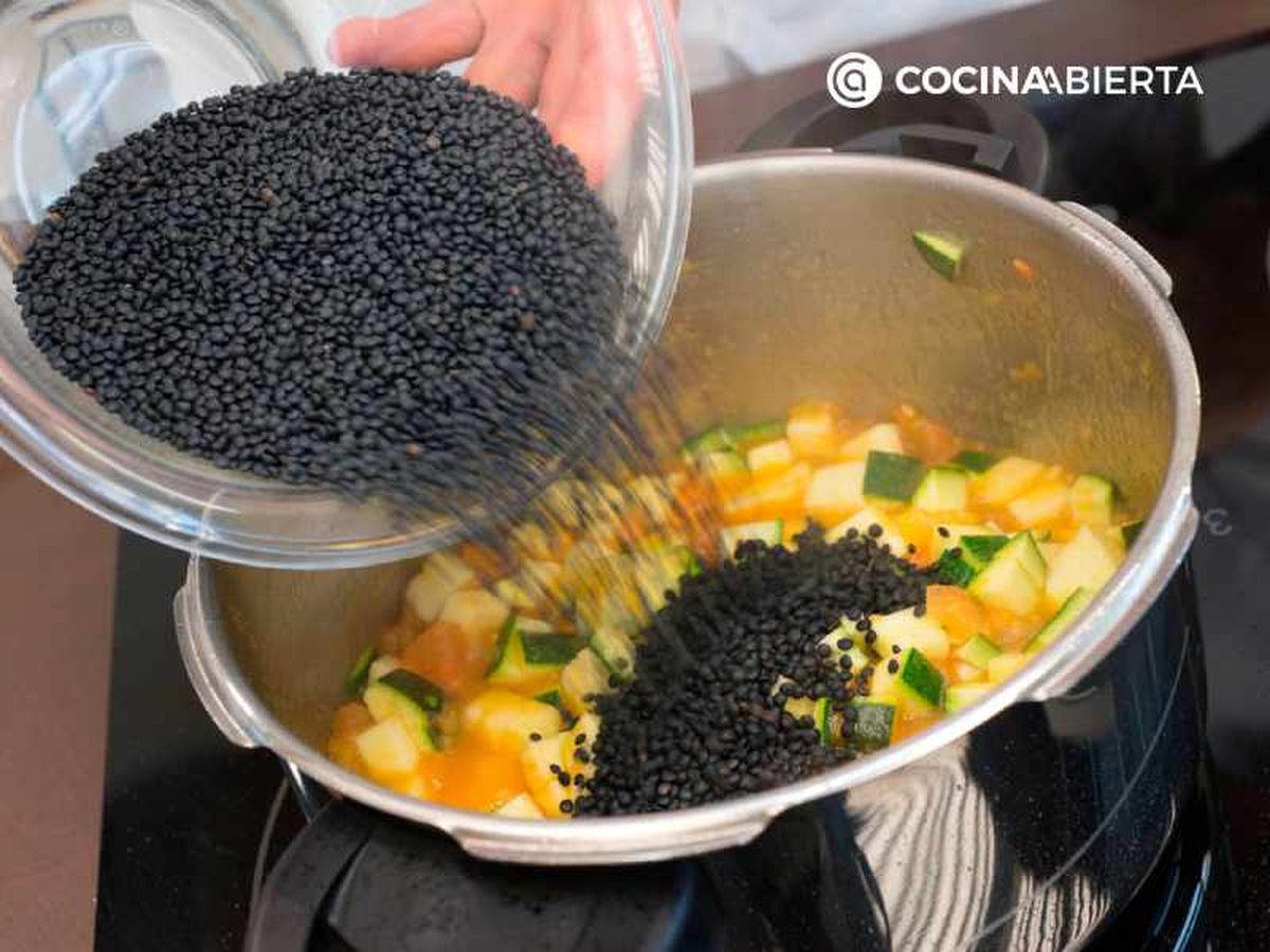 Potaje de lenteja caviar - Paso 2