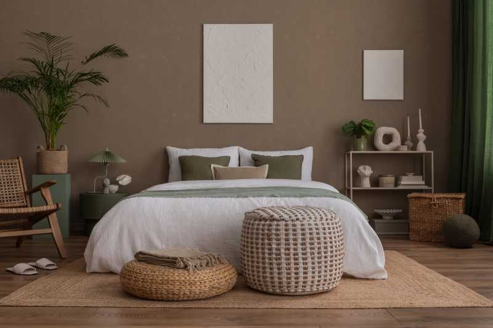 Dormitorio acogedor con una decoración inteligente.