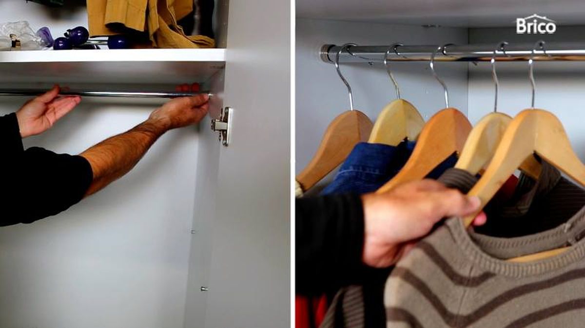 Instalar una barra en el armario