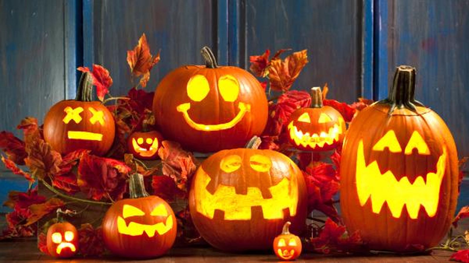 Calabazas de Halloween iluminadas