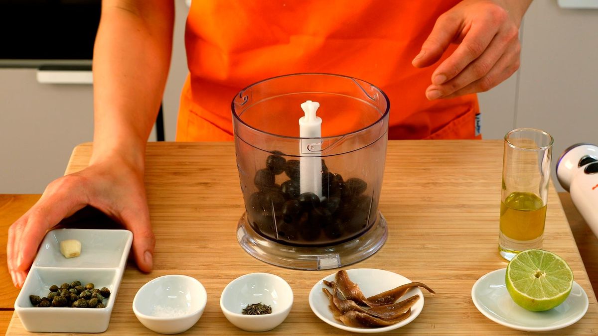 Receta de tapenade de aceitunas negras   paso 1