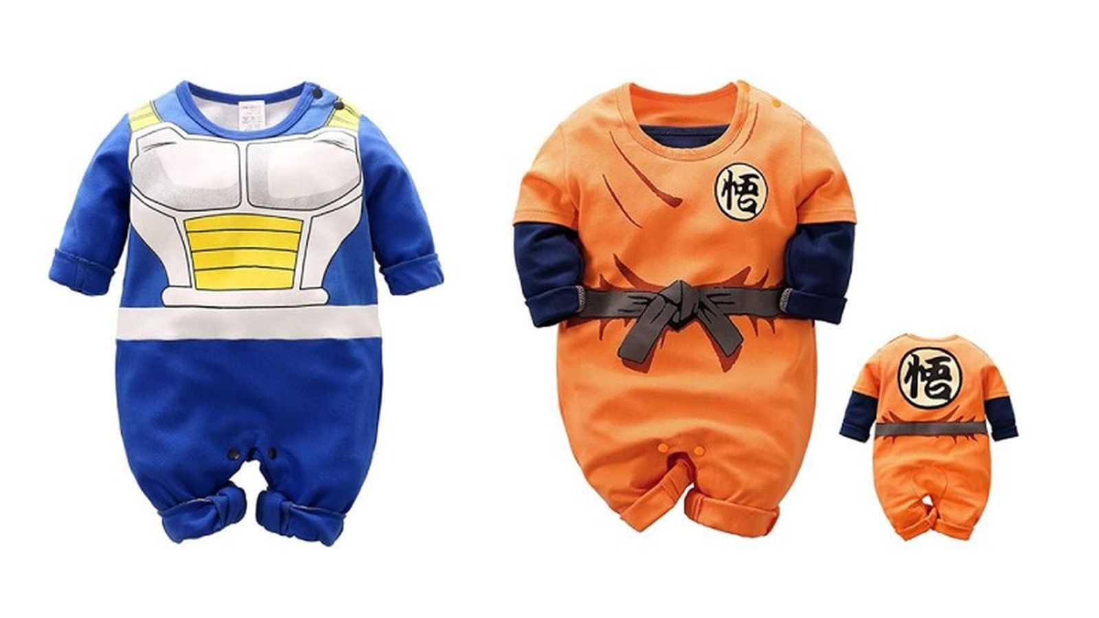 Disfraz para bebé de dos de los personajes de Dragon Ball Z Disfraz para bebé de dos de los personajes de Dragon Ball Z