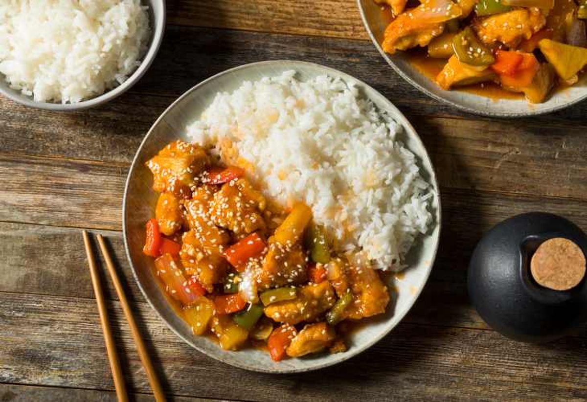 pollo con pina y arroz