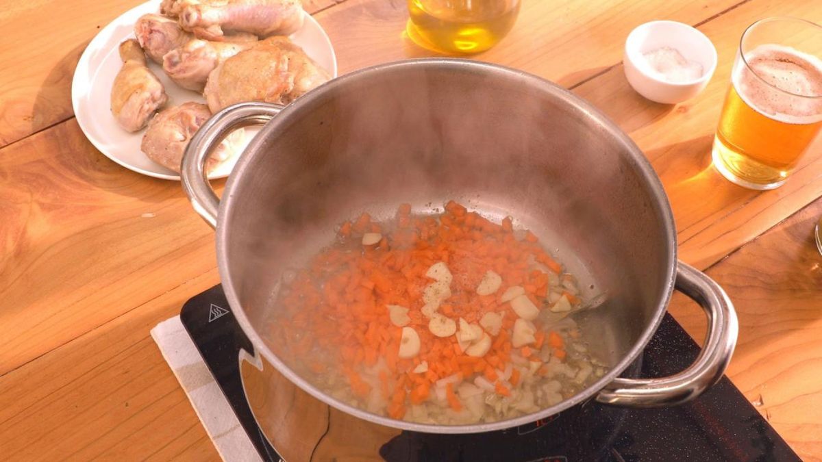 Pollo a la cerveza paso 3