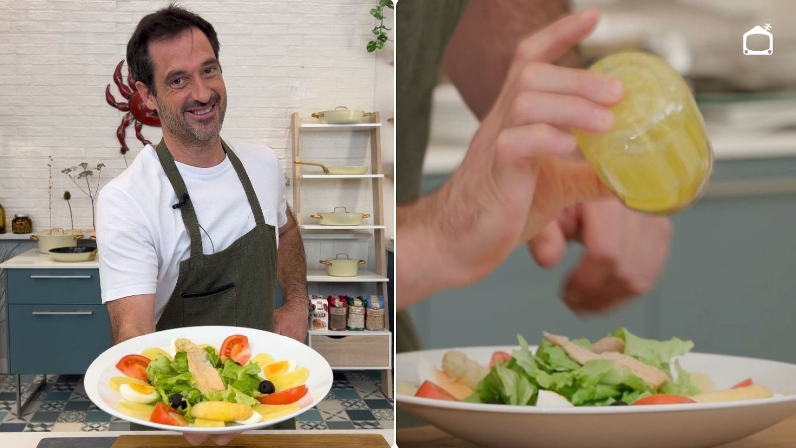 Joseba Arguiñano utiliza un frasco de cristal para emulsionar los ingredientes