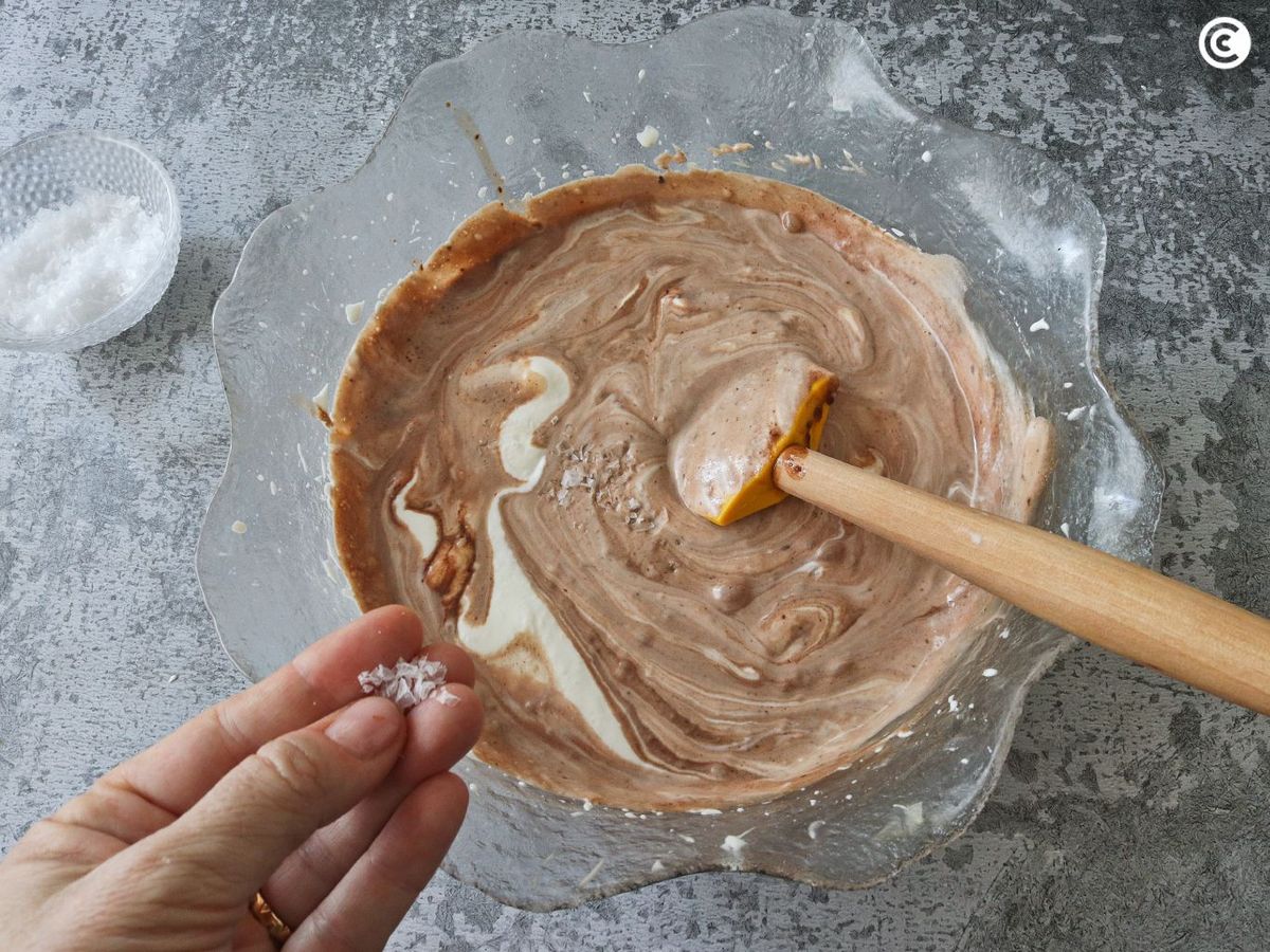 Añade sal para potenciar el sabor del helado de Nutella