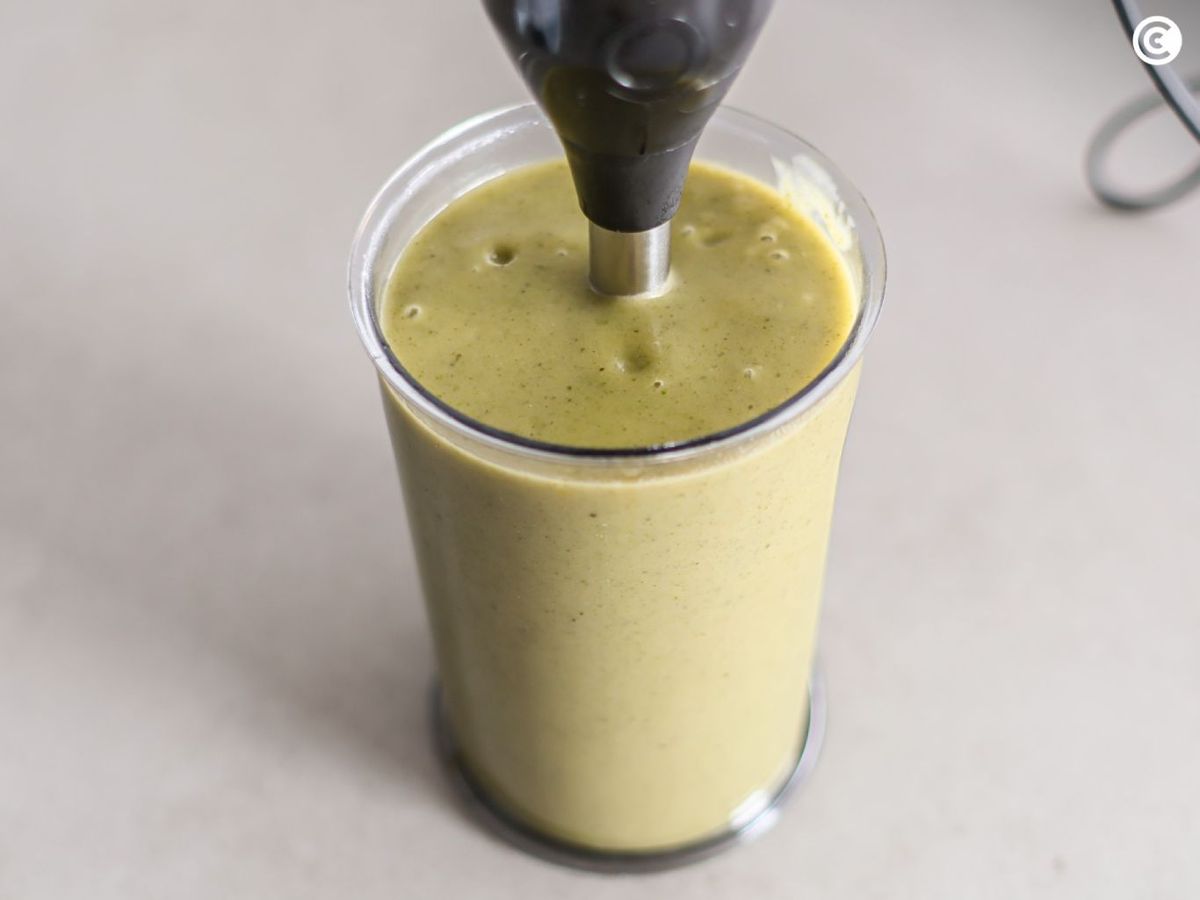 Triturar la crema de acelgas