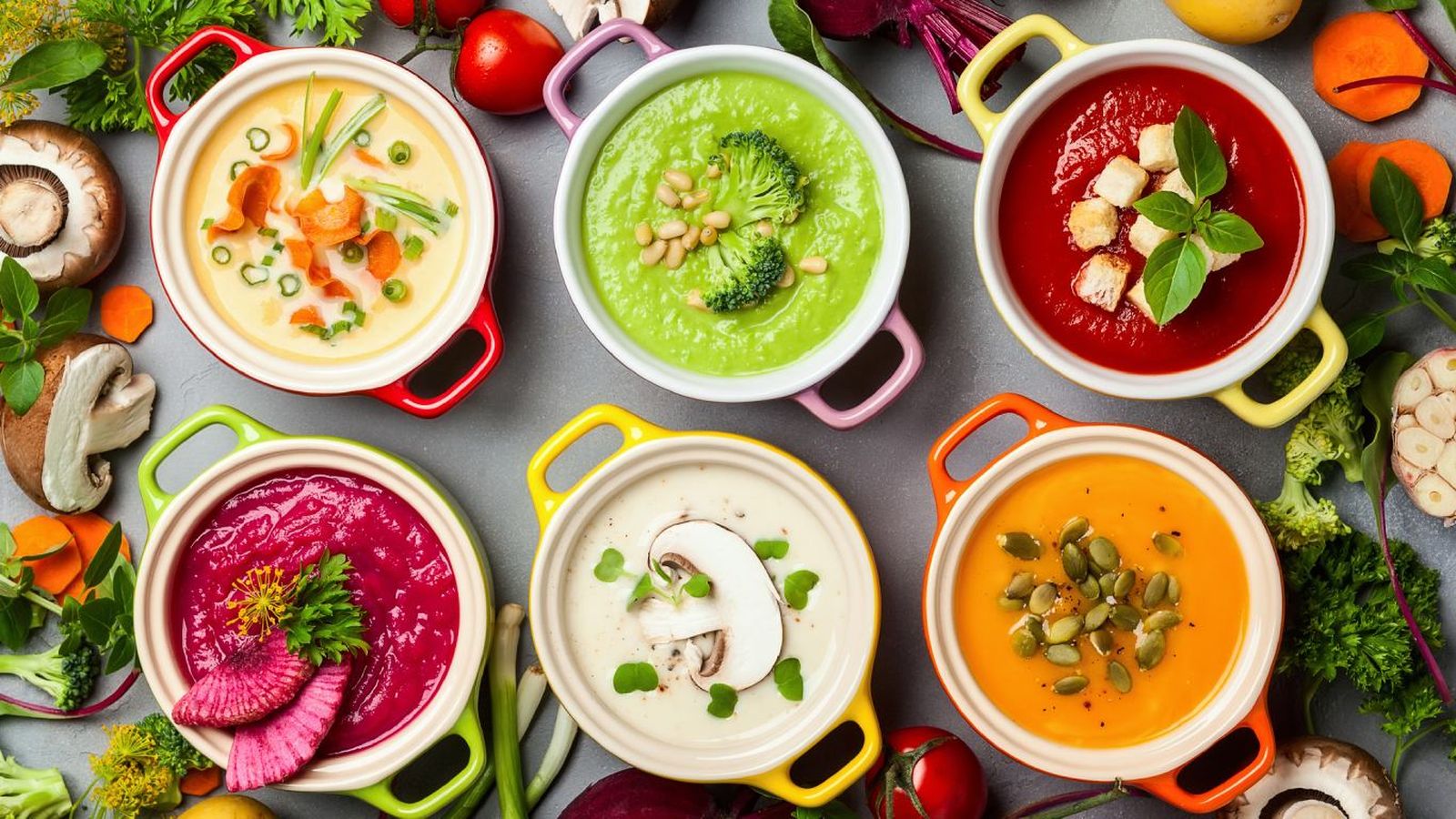 Las cremas son sopas trituradas y ligadas con nata o roux, de textura espesa y homogénea