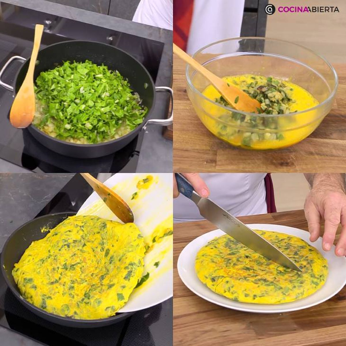 tortilla de acelgas receta pasos