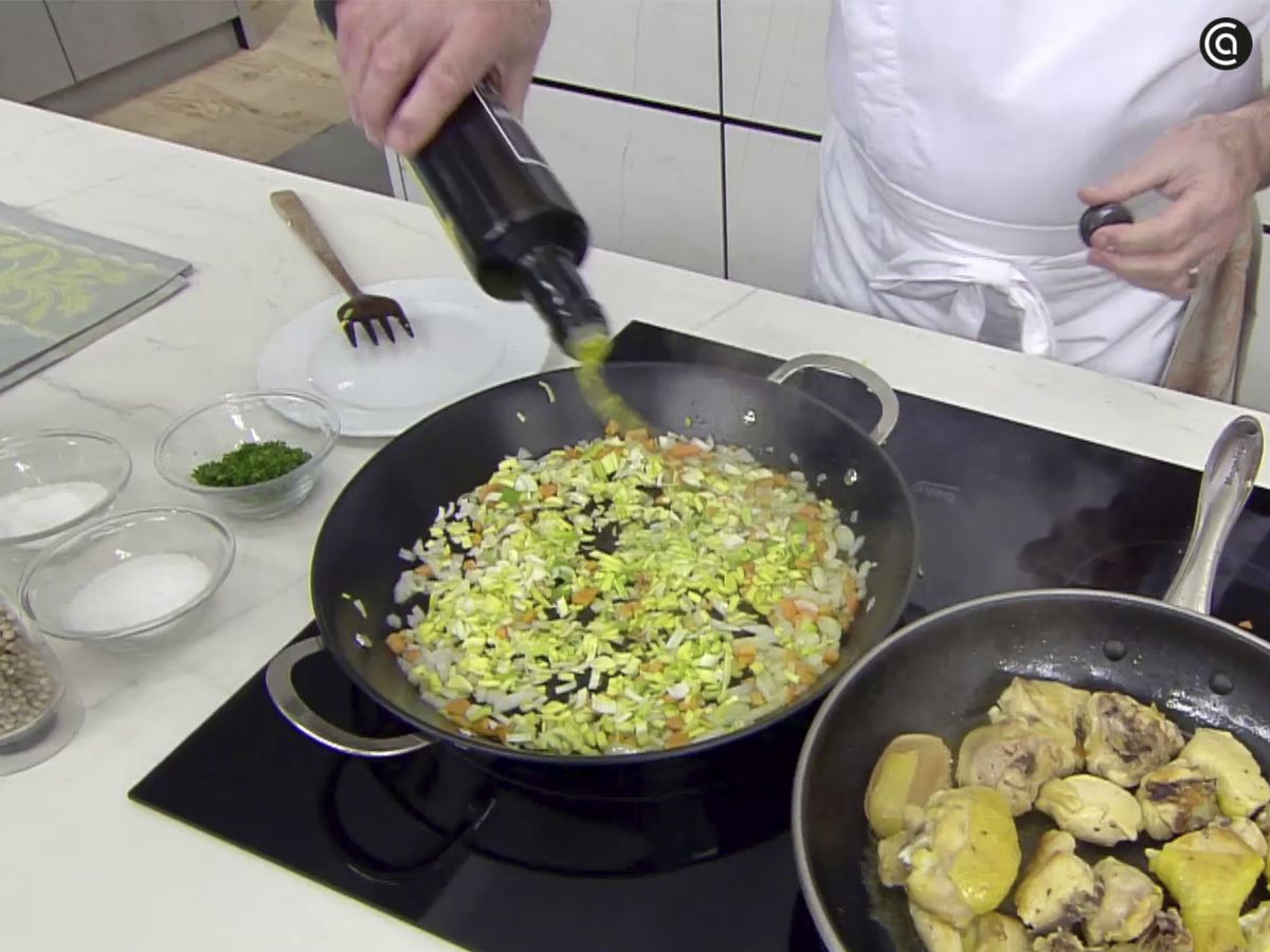 Pocha las verduras picadas