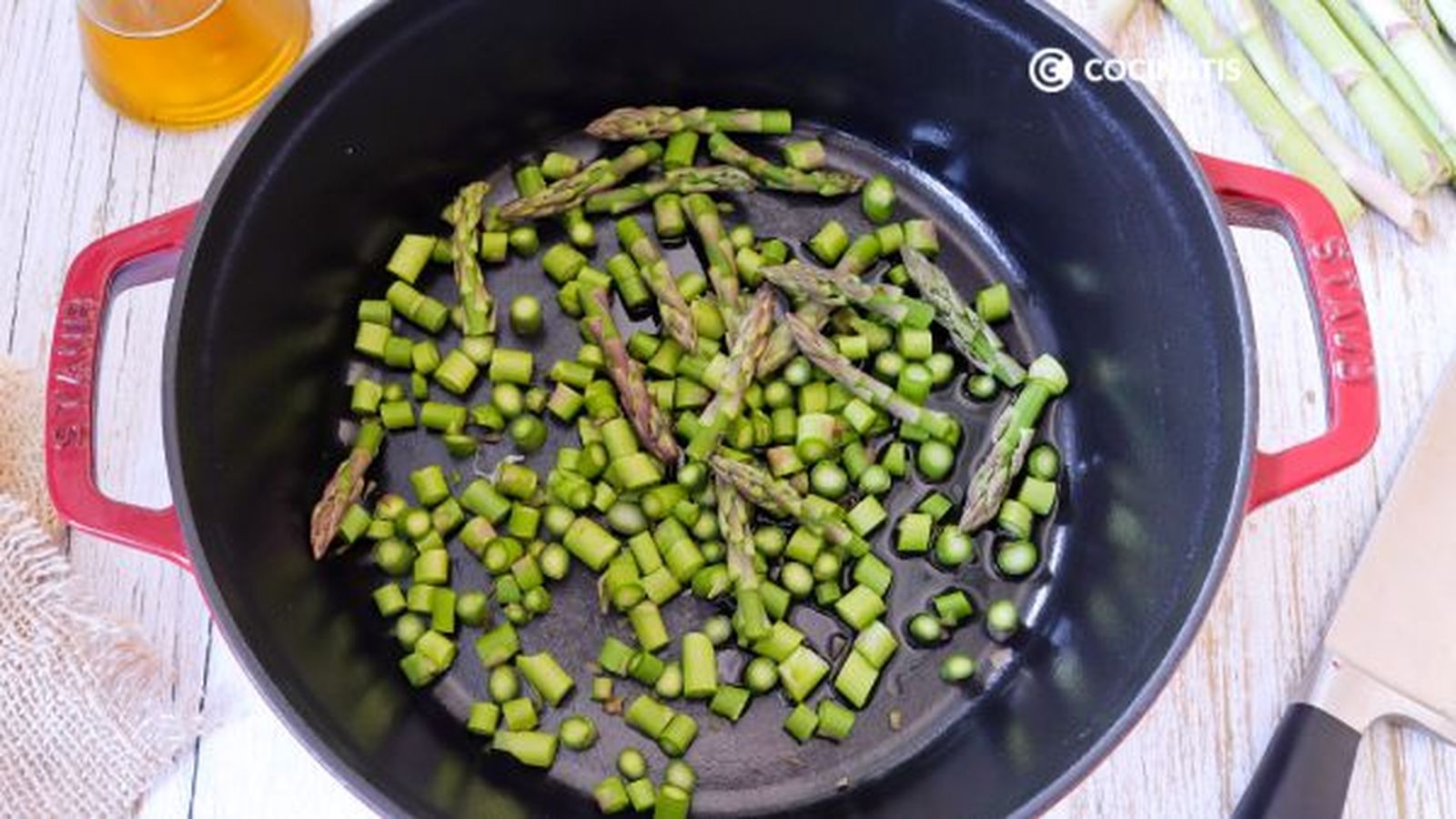 receta risotto de esparragos paso 1