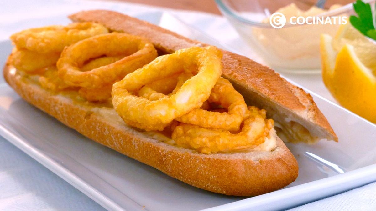 Receta de bocadillo de calamares con mayonesa