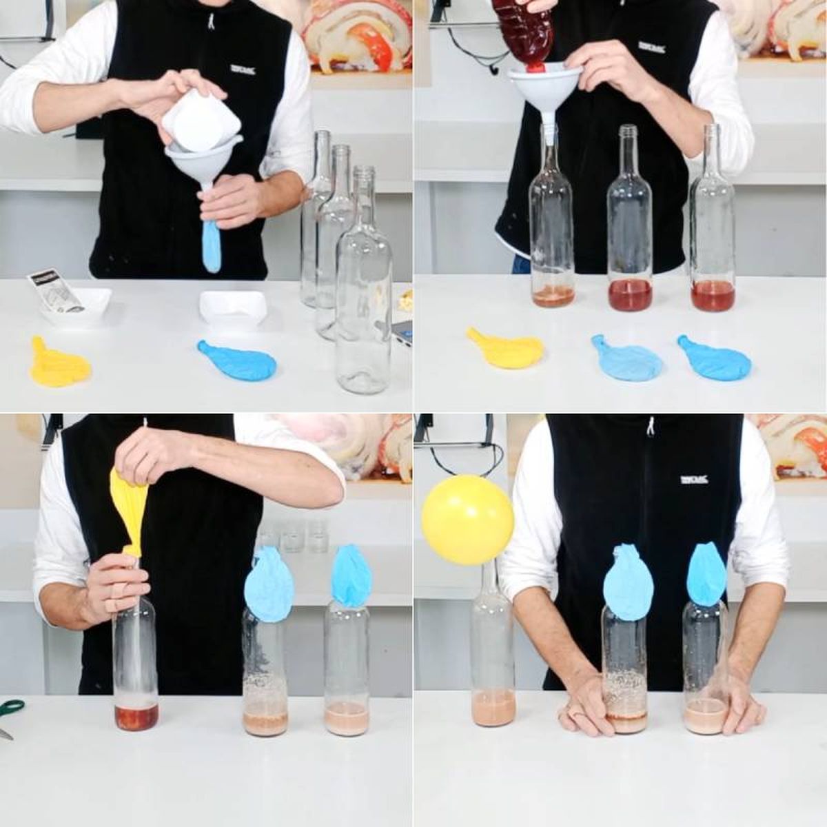 Paso a paso para hacer experimento con levaduras y globos