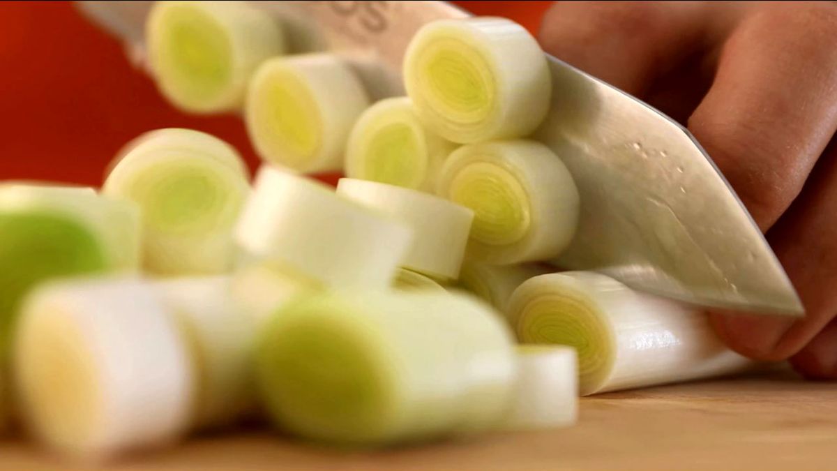 Receta de porrusalda  paso 1