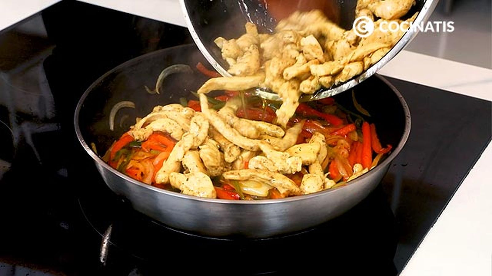 Receta de fajitas de pollo y guacamole paso 4 Receta de fajitas de pollo y guacamole paso 4
