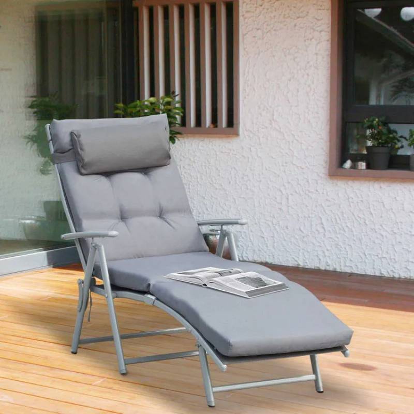 Tumbona plegable de jardín Outsunny de Leroy Merlin. Tumbona plegable de jardín Outsunny de Leroy Merlin.