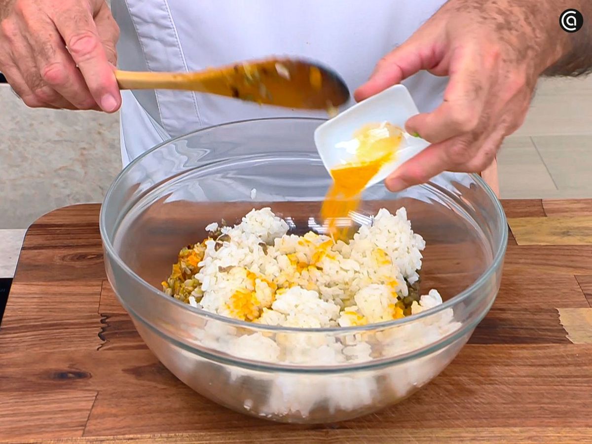 Preparar la masa para las hamburguesas de lentejas