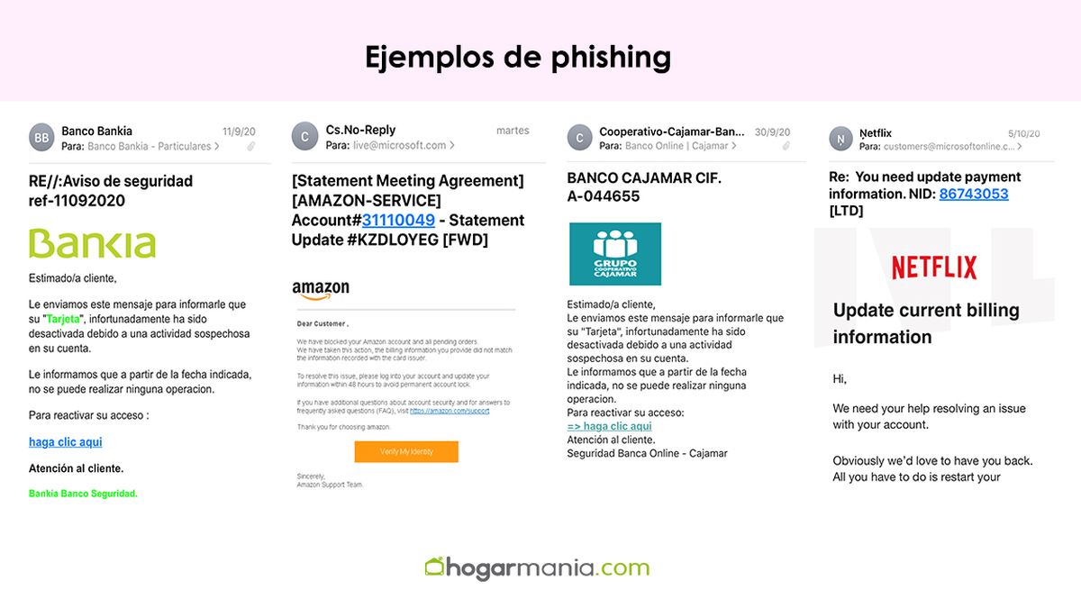 ejemplos phishing en internet