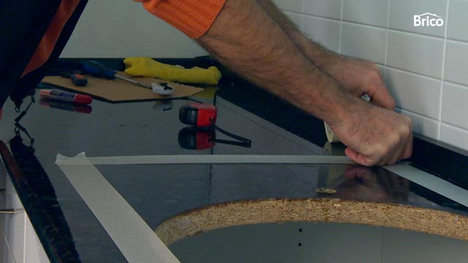 Cortar una encimera de cocina paso 1
