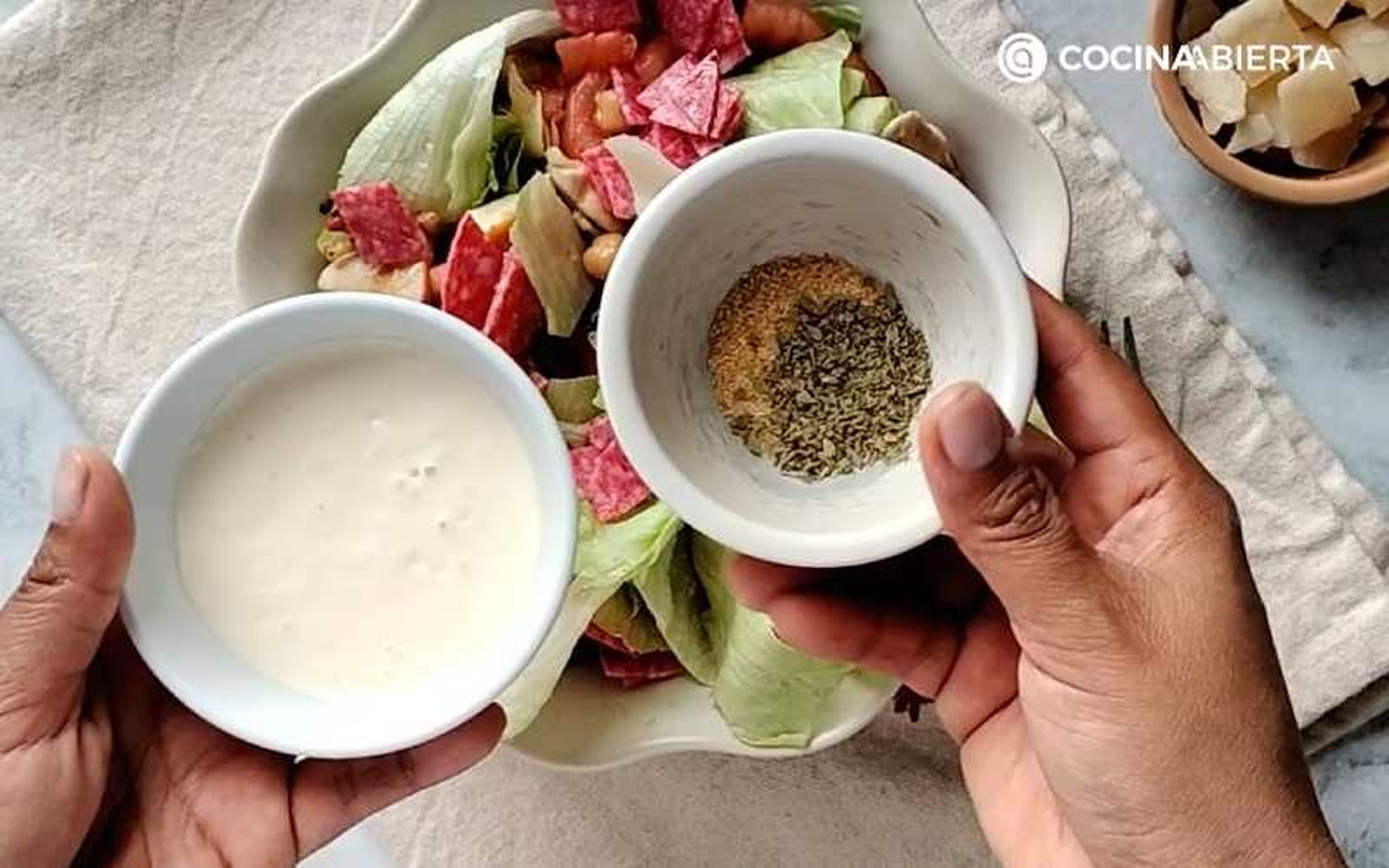 Ingredientes para la vinagreta o aliño Ingredientes para la vinagreta o aliño