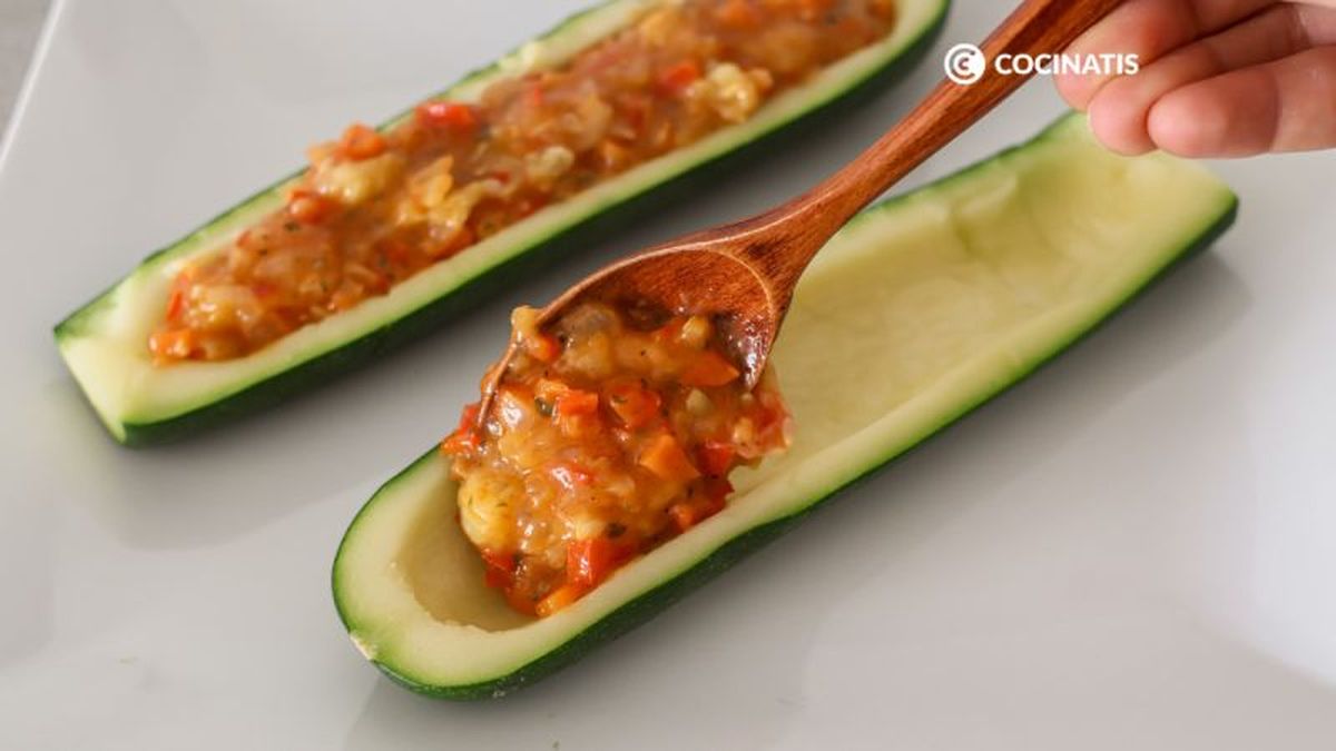 Rellenar los calabacines con las verduras