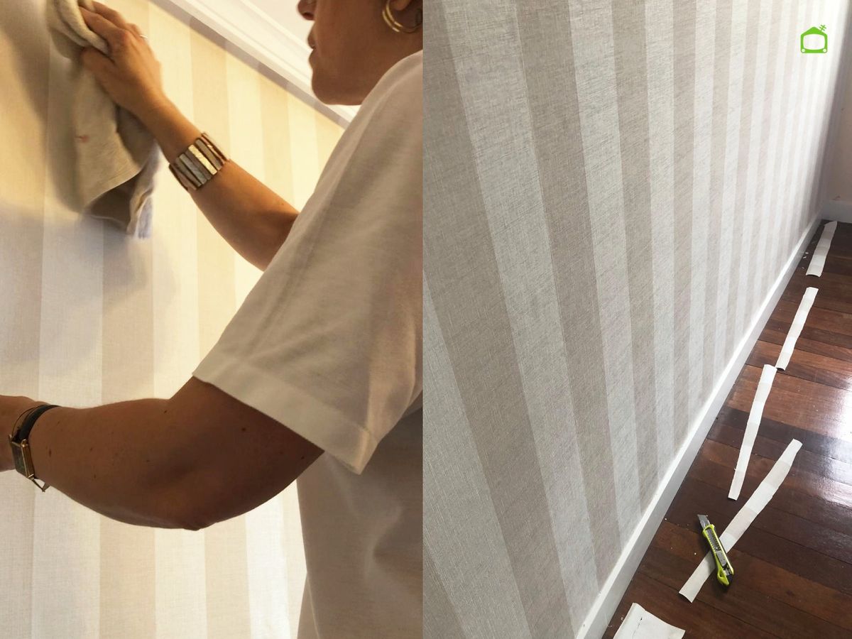 Retira el exceso de cola y recorta el papel sobrante