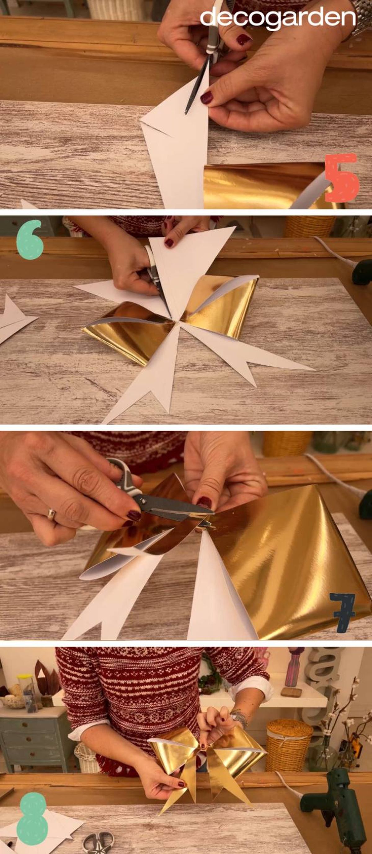 lazo cartulina pasos 5 8