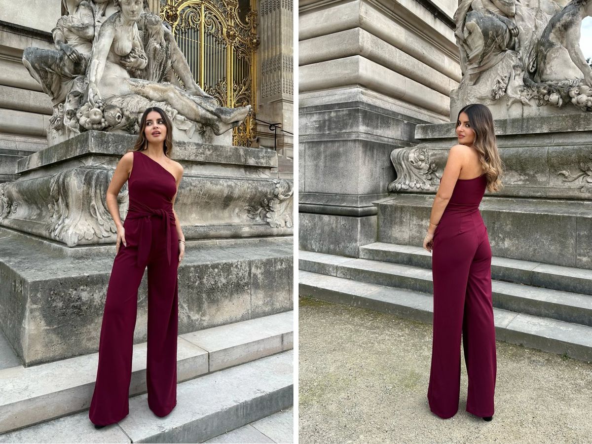 Mono asimétrico burdeos