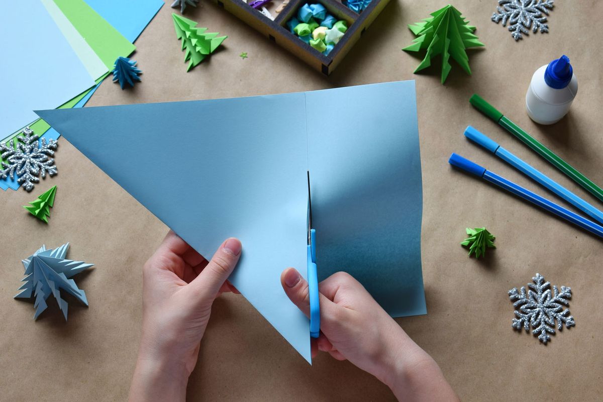 Postal navidad origami lettering paso 1