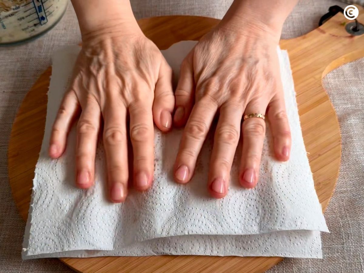 Secar los espárragos para hacerlos rellenos