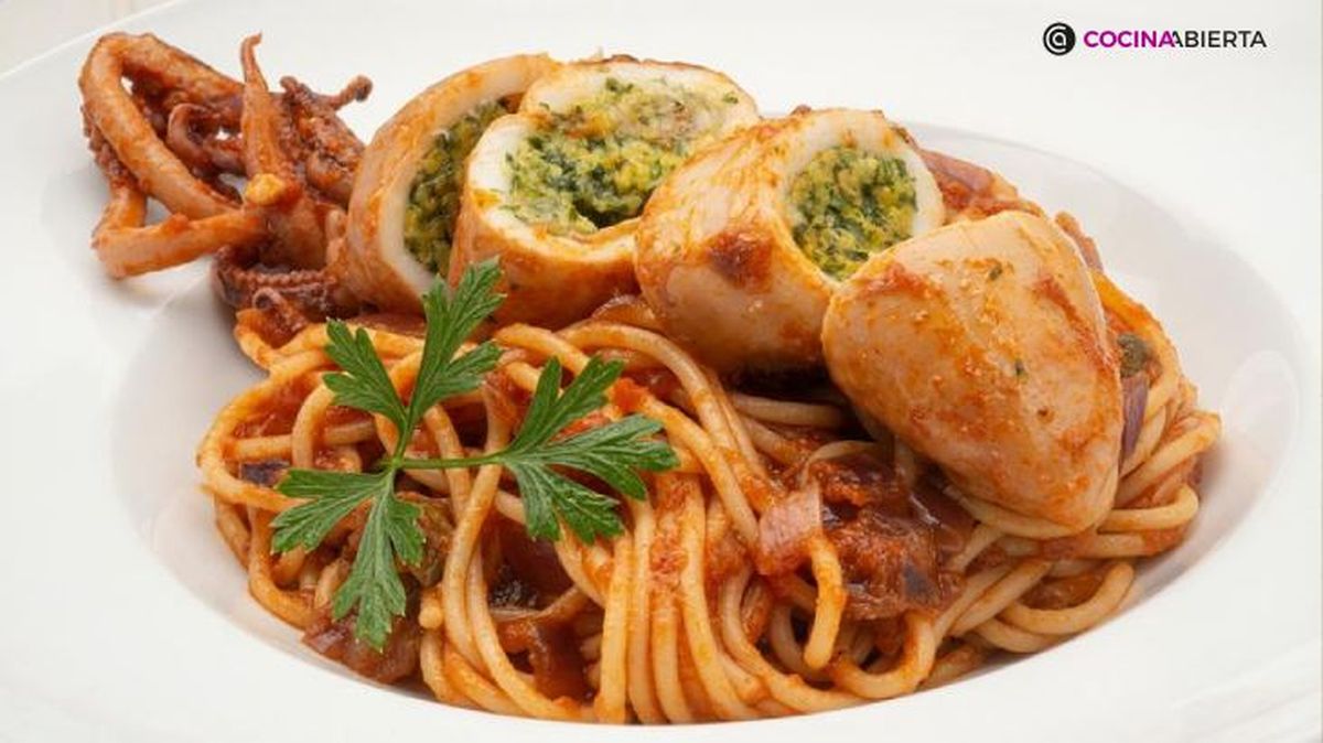 Calamares rellenos a la italiana