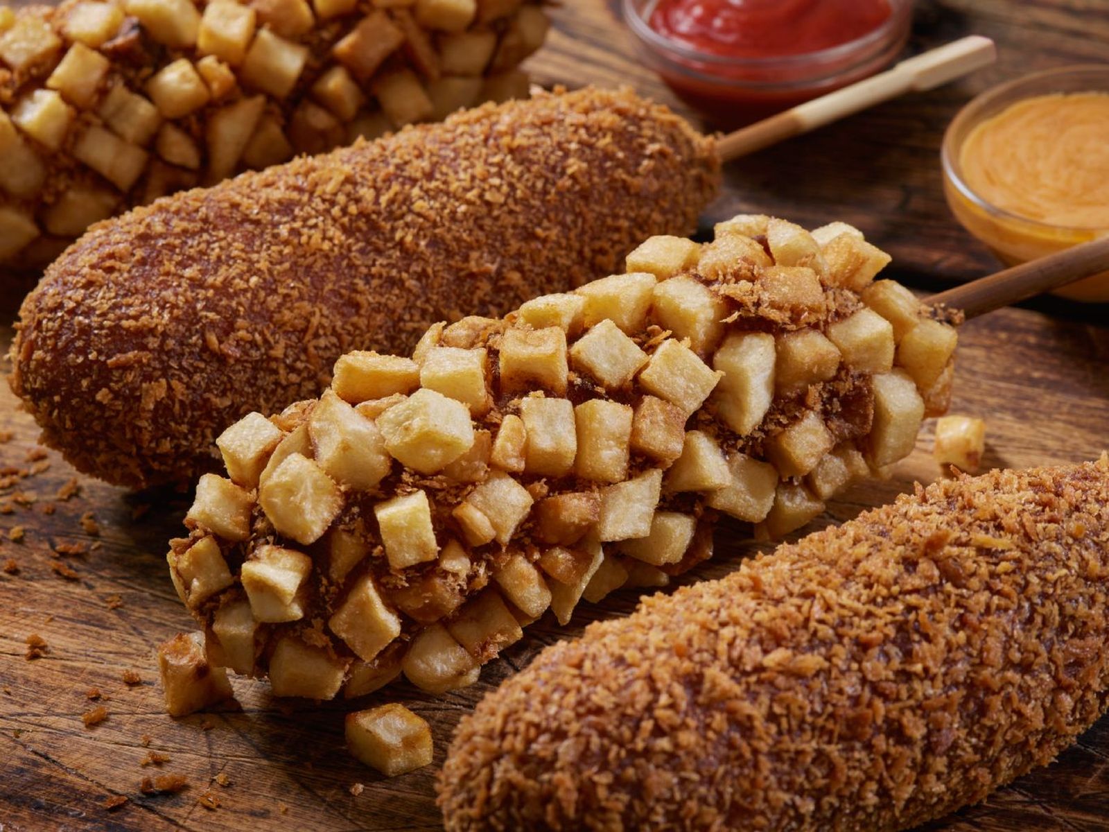 Corn dogs coreanos Corn dogs coreanos