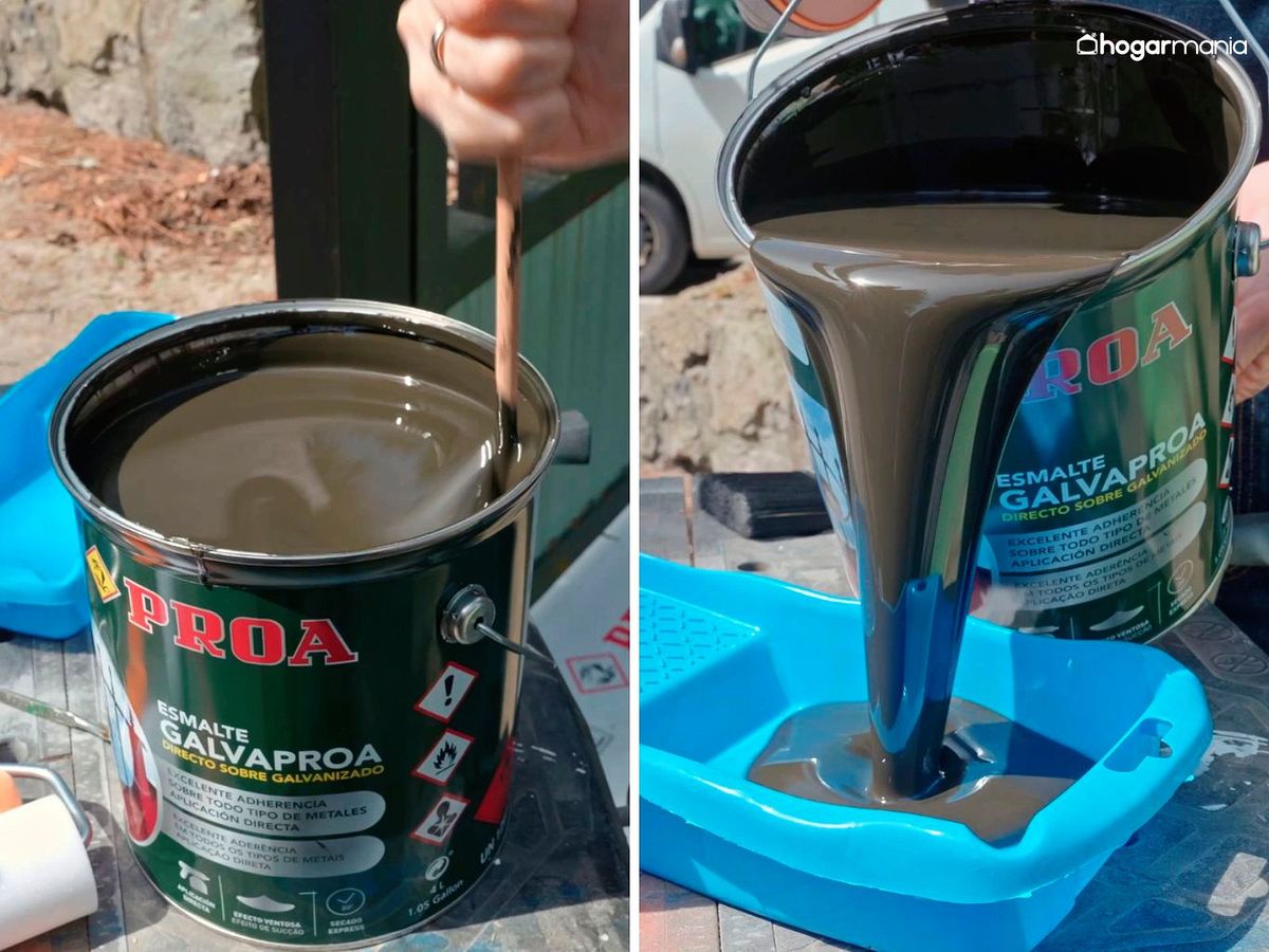 Preara la pintura para la puerta de garaje